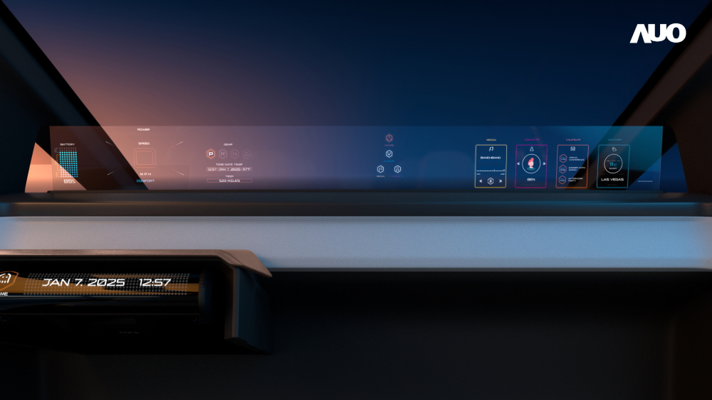 k1体育无界透明显示接口(Horizon Image Glass)透过车运算方案整合仪表板、中控台及副驾显示器，一体式全景呈现，提供乘用者清晰的前方视野、行车必要信息与娱乐功能